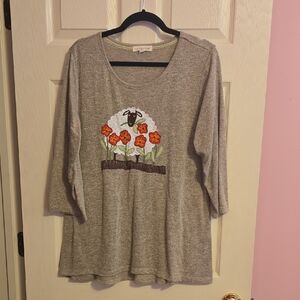 Gray Sheep Embroidered Women's Tunic